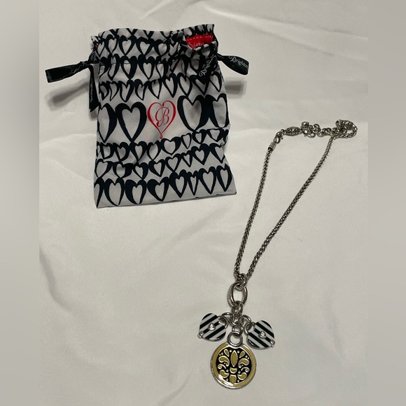 Brighton Jewelry - Brighton Silver Necklace with Black, White and Yellow Charms